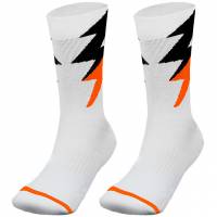 Zeus Thunder calcetines largos especiales de entrenamiento blanco naranja