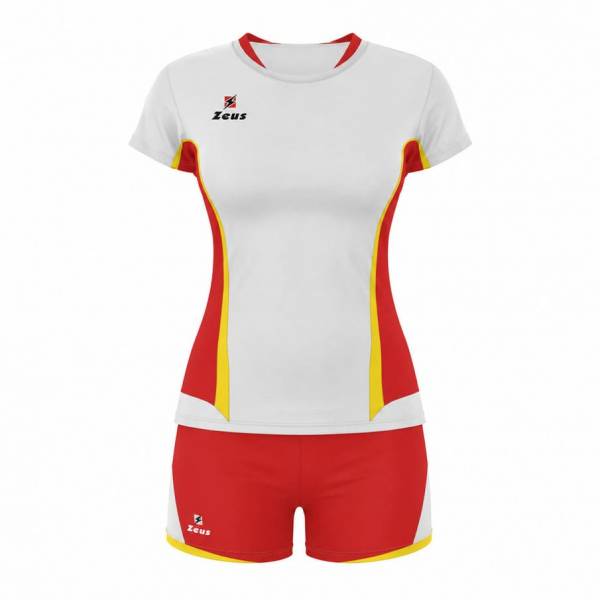 Zeus Kit Volley Tuono Damen Trikot + Shorts bianco/rosso