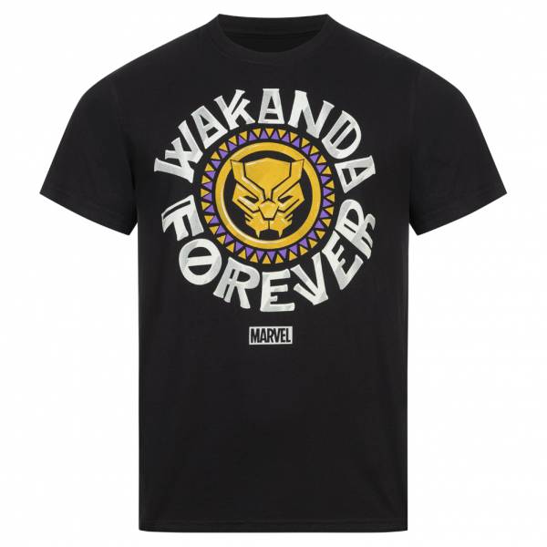Black Panther Marvel Wakanda Forever Hommes T-shirt MAMTS077BLK