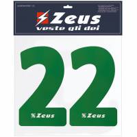 Zeus Números termoadhesivos 1-22 23cm verde senior