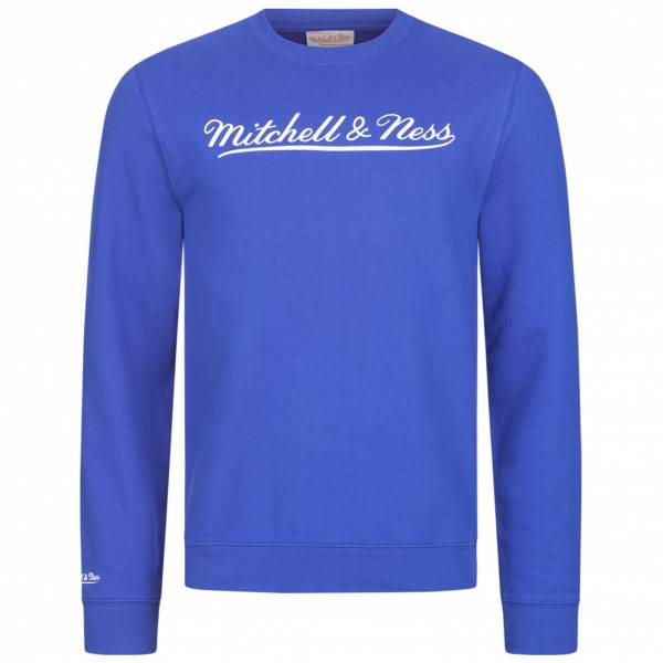 Mitchell & Ness Script Crew Uomo Felpa MN-BRA-SCRPTLOGOCREW-ROYWHT