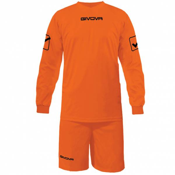 Givova Fußball Set Langarmtrikot mit Short Kit Givova orange