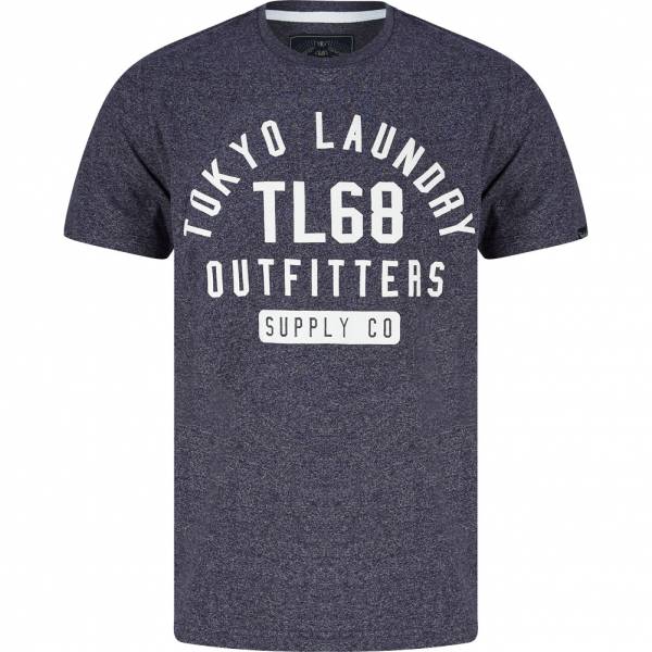 Tokyo Laundry Masking Hommes T-shirt 1C18215 Navy Meule