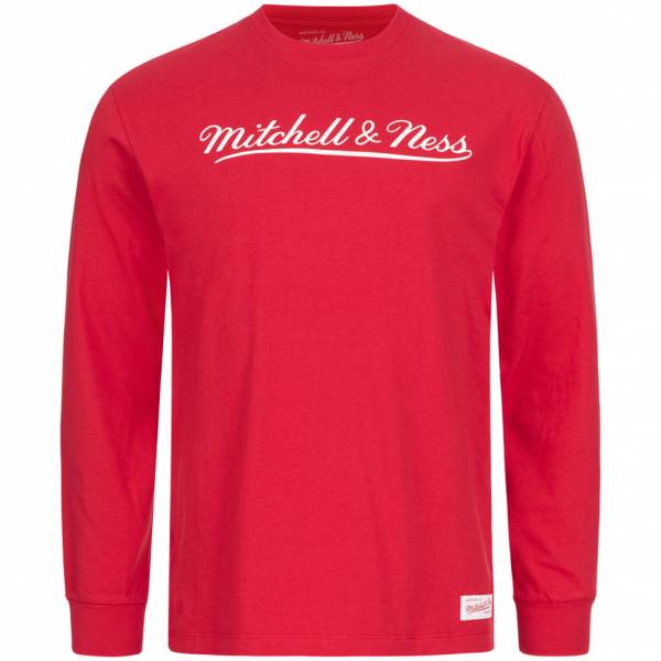 Mitchell & Ness Script Uomo Top a maniche lunghe MN-BRA-SCRPTLOGOLST-BRA-REDWHT