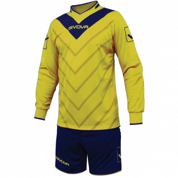 Givova Ensemble de foot Maillot de gardien de but avec kit court Sanchez jaune / marine