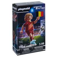 PLAYMOBIL® Belgijski piłkarz ze ścianą bramkową 71128