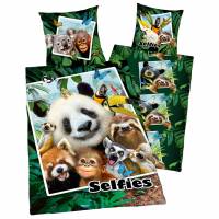Selfies Jungle Bettwäsche Set 135 x 200 cm + 80 x 80 cm 4420406050