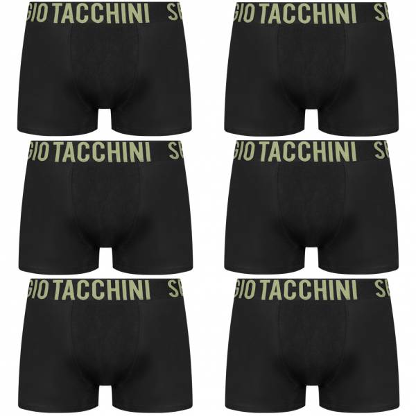 Sergio Tacchini Herren Boxershorts 6er-Pack schwarz/armygrün