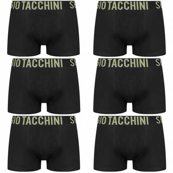 Sergio Tacchini Hommes Boxer-short Lot de 6 noir/vert armée