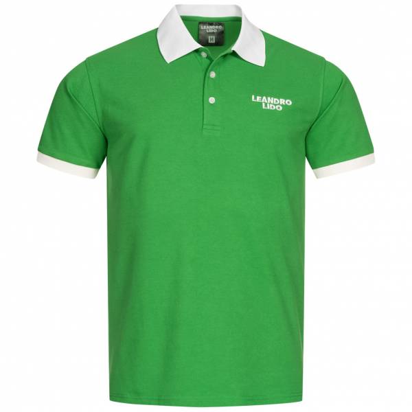 LEANDRO LIDO &quot;Pallacanestro&quot; Heren Poloshirt groen-wit