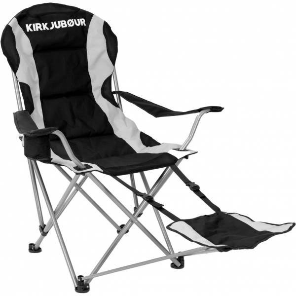 KIRKJUBØUR® &quot;Asgard&quot; rembourré Chaise de camping avec repose-pieds noir