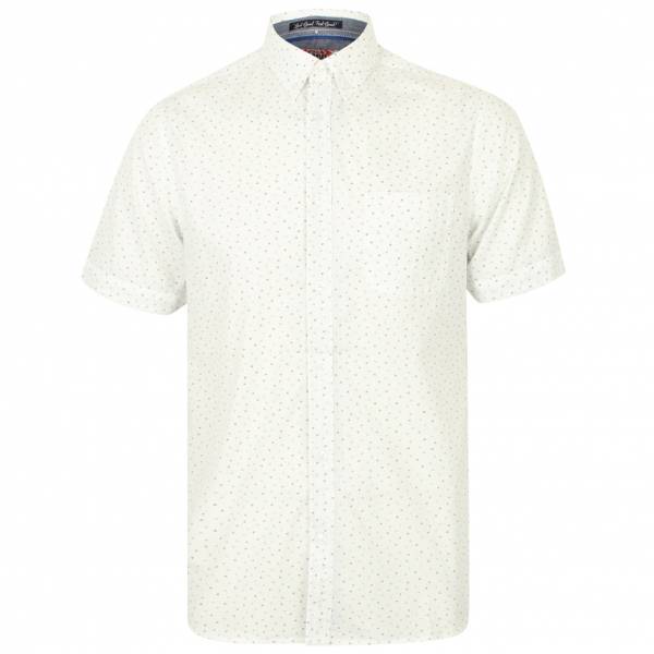 Tokyo Laundry Fallbrook Triangle Print Herren Kurzarm Hemd 1H10764 White