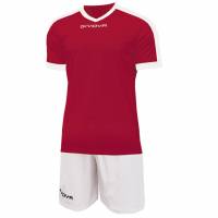Koszulka piłkarska Givova Kit Revolution z krótkimi spodniami czerwono-biała