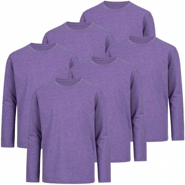 RUSSELL Longsleeve Tee 6er-Pack Kinder Shirt 0R167B0-Purple-Marl