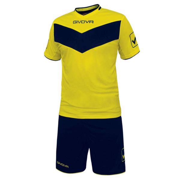 Maglia da calcio Givova con short giallo / navy Vittoria