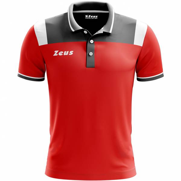 Zeus Vesuvio Heren Poloshirt rood grijs