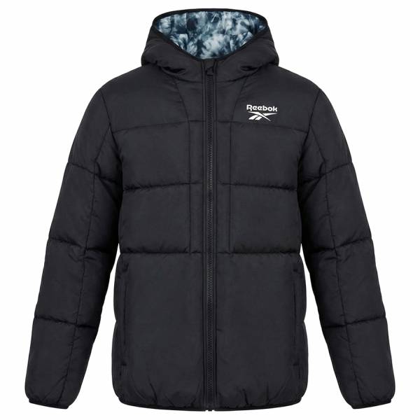 Reebok 2-in-1 Puffer odwracalny Mężczyźni Kurtka zimowa RBO15010-Czarny