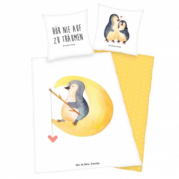Mr. u. Mrs. Panda "Pinguin" Bedlinen Set 155 x 220 cm + 80 x 80 cm 4469402039