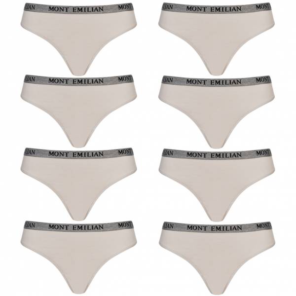 MONT EMILIAN &quot;Colmar&quot; Mujer Pack de 8 tangas gris claro