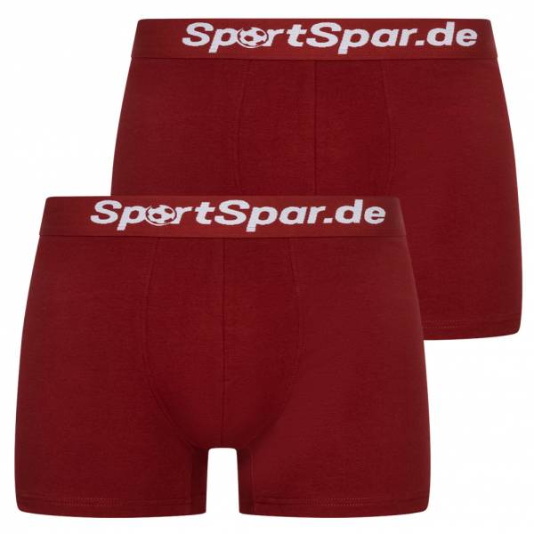 Sportspar.de Hombre &quot;Double Sparbuchse&quot; Calzoncillos bóxer Pack de 2 vino tinto