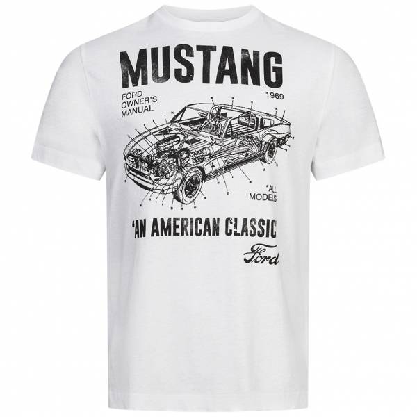 MUSTANG Manual FORD Uomo T-shirt POMTS126WHT