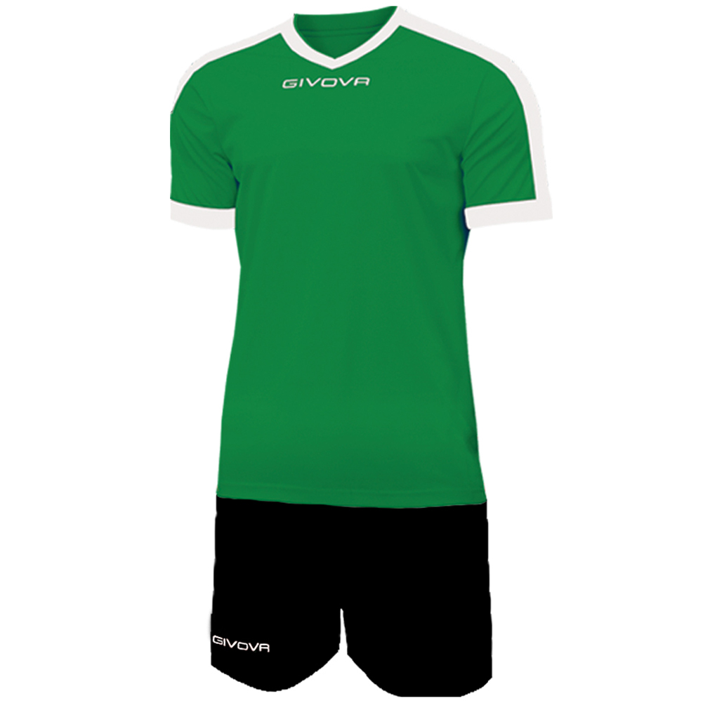 Givova Kit Revolution de fútbol con pantalones cortos verde negro | deporte-outlet.es