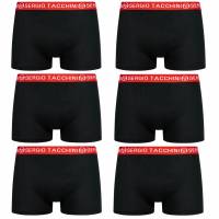 Sergio Tacchini Herren Boxershorts 6er-Pack schwarz/rot
