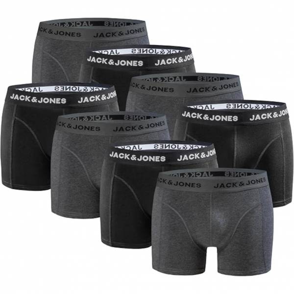 Jack & Jones Boxer Hommes Boxer-short Paquet de 8 Gris Foncé Melan 12259926-8-8