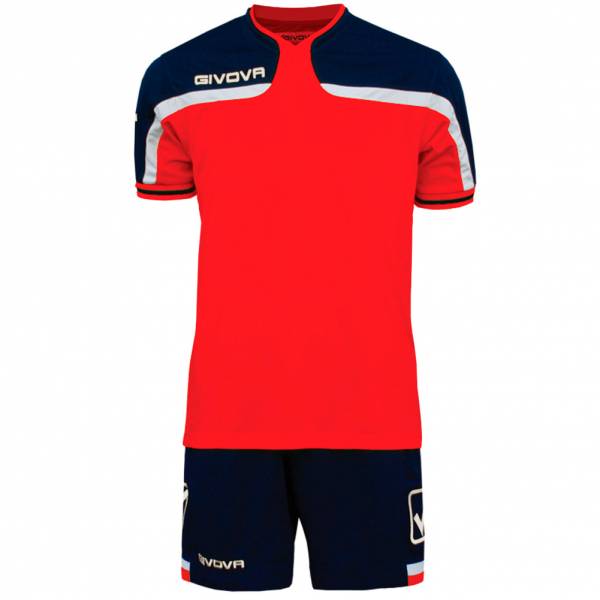 Maillot de foot Givova avec Short Kit America rouge / bleu marine