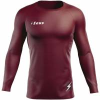 Zeus Fisiko Baselayer Maglietta aderente a maniche lunghe rosso scuro