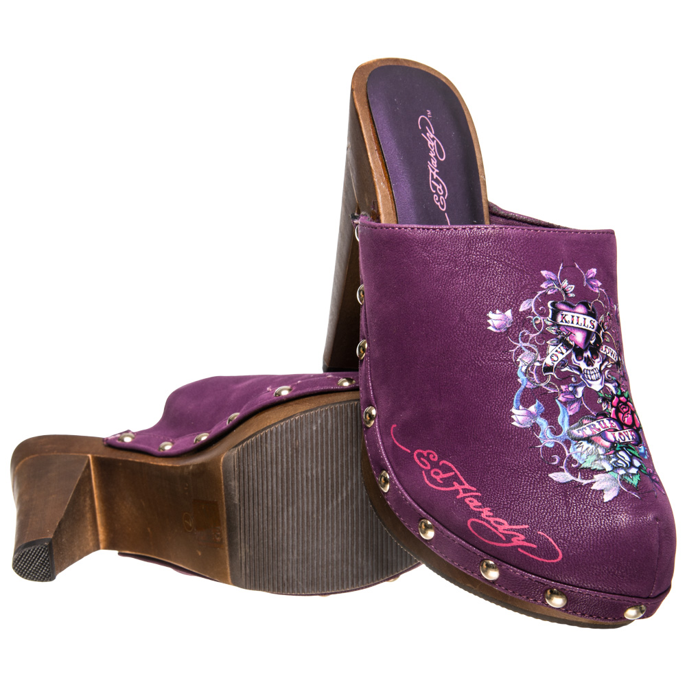 Ed Hardy Portland Heel Women Shoes Purple