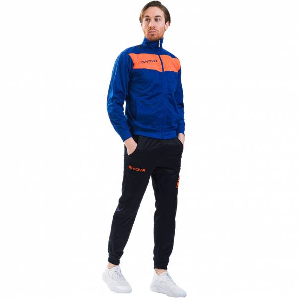 Givova Tuta Visa Trainingspak blauw / neon oranje