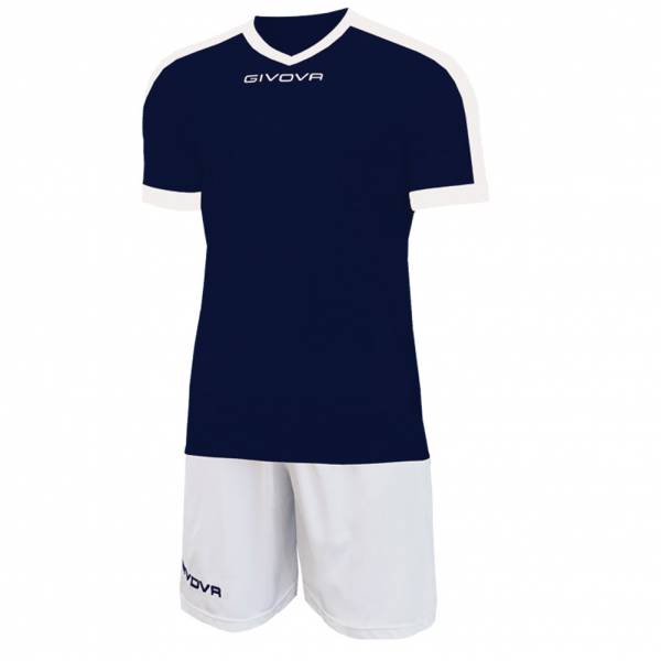 Givova Kit Revolution Fußball Trikot mit Shorts navy weiß