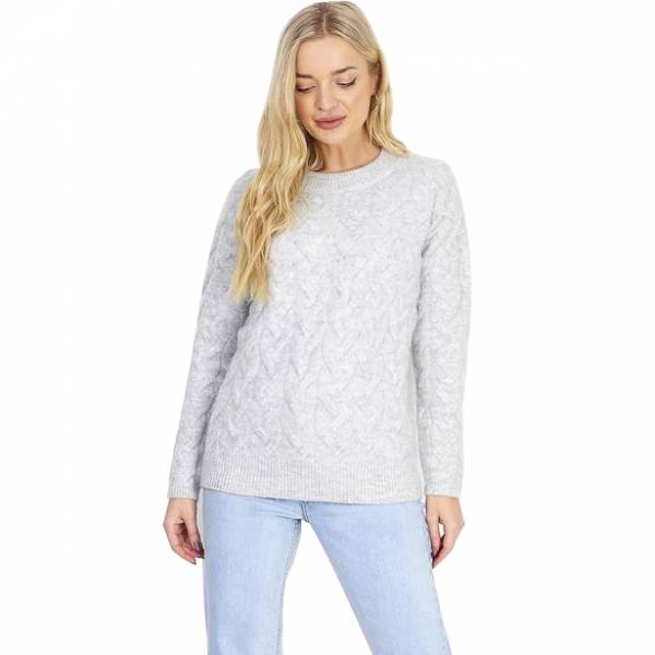 BRAVE SOUL Crew Neck Mujer Jersey de punto LK-544ORIGINAL GRIS