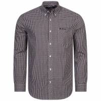 BEN SHERMAN Gingham Hombre Camisa de manga larga 0077860-VINO
