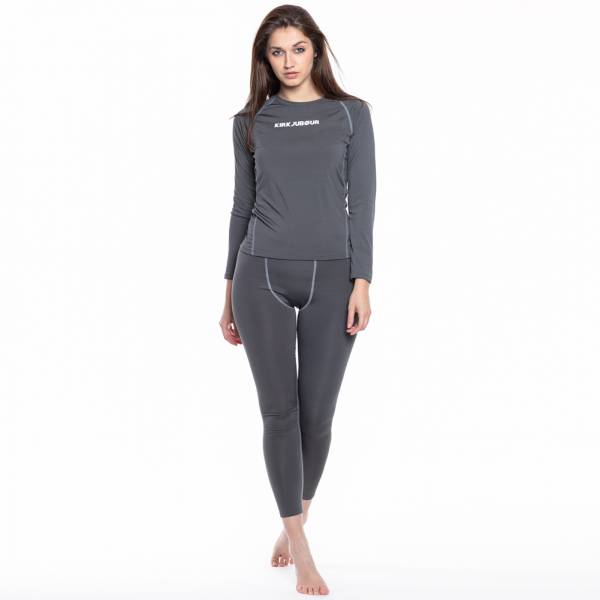 KIRKJUBØUR® &quot;Hafjall&quot; Femmes Set sous-vêtements thermo 2 pièces gris