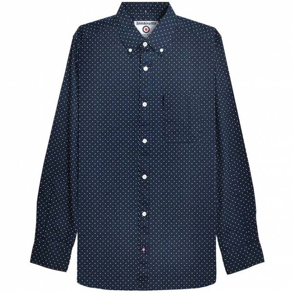 Lambretta Pindot Shirt Herren Langarmhemd RWIS1468-DK-NVY