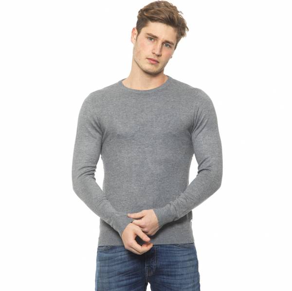 19V69 Versace 1969 Hommes Pull en laine à col rond 0007GRIGIO