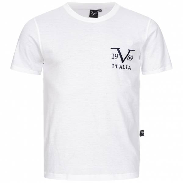 19V69 Versace 1969 Basic Big Logo Mężczyźni T-shirt VI20SS0008A biały