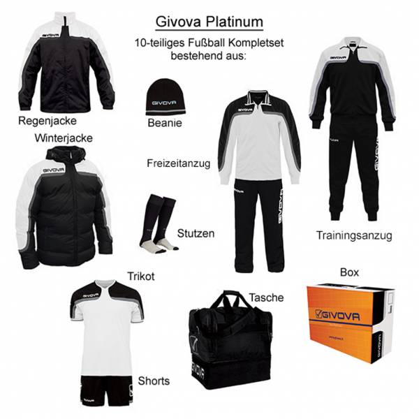 Givova Box Platinum Fußball Set 10-tlg. weiß/schwarz