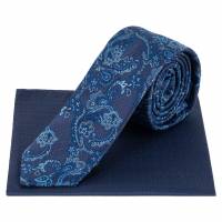 Lambretta Paisley Men Knitted tie and Pocket Square LAMAW2314-NAVY