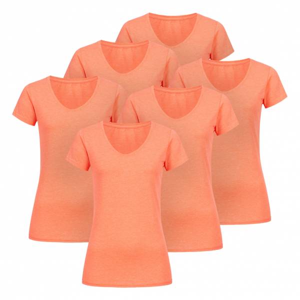 RUSSELL V-Neck Tee 6er-Pack Damen T-Shirt 0R166F0-Coral-Marl