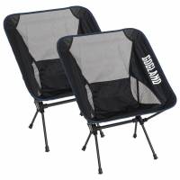 GOGLAND pliable Chaise de camping Lot de 2 noir/marine