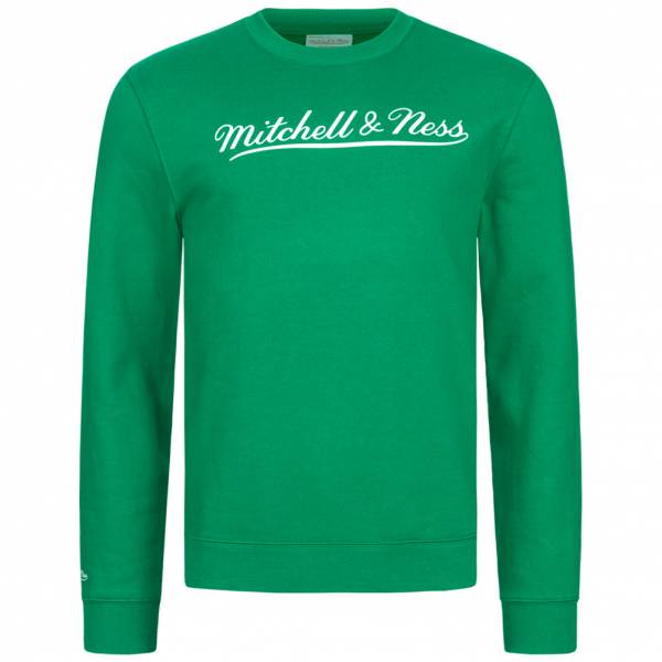 Mitchell & Ness Script Crew Men Sweatshirt MN-BRA-SCRPTLOGOCREW-GRNWHT