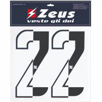 Zeus Números termoadhesivos 1-22 25cm senior mitad negro