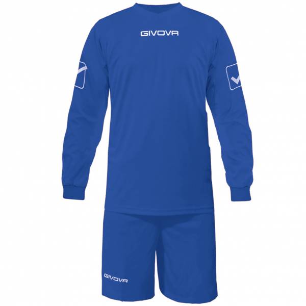 Givova Fußball Set Langarmtrikot mit Short Kit Givova blau