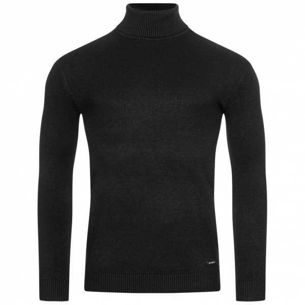 MONT EMILIAN &quot;Le Mans&quot; Hombre Jersey de cuello vuelto negro