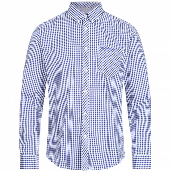 BEN SHERMAN Herren Langarm Hemd 0062084-150 Mid Blue