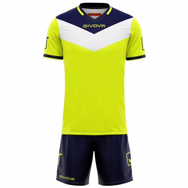 Givova Kit Campo Zestaw Koszulka + Szorty neonowy żółty / granatowy