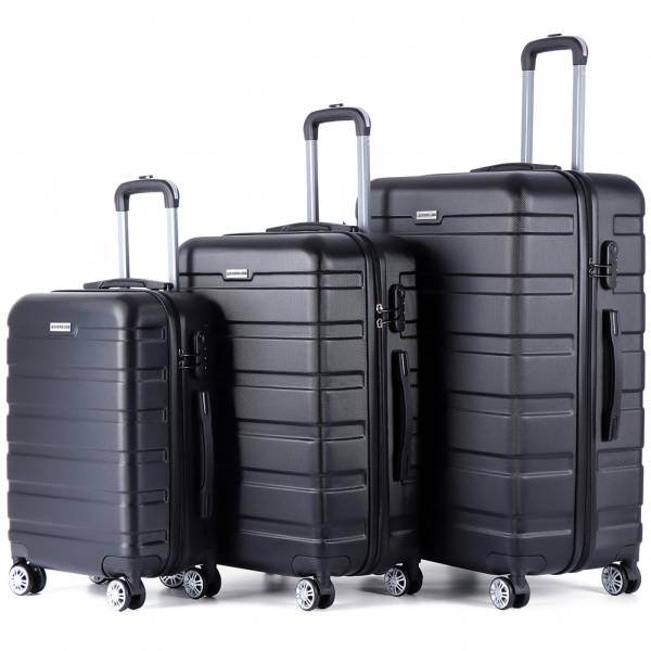 LEANDRO LIDO "Utila" 20" 24" 28" Koffer 3er-Set schwarz